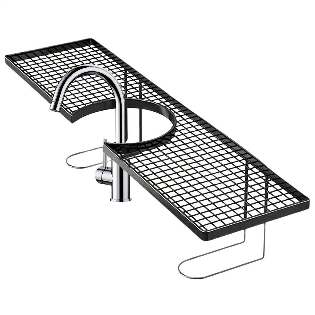 Waschbecken-Wasserhahn-Aufbewahrung, kein Bohren, Ablaufregal, über der Spüle, für Zuhause, Wohnung,