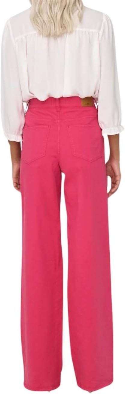 ONLY Women's ONLMADISON HW Wide COL Long PNT Hose M / 32L Raspberry Rose, M / 32L Raspberry Rose