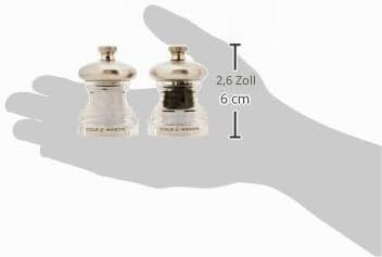 Cole & Mason H302418 Button Salz und Pfeffermühle, 2er Set Manuell, Edelstahl / Acryl, 65mm, Precisi
