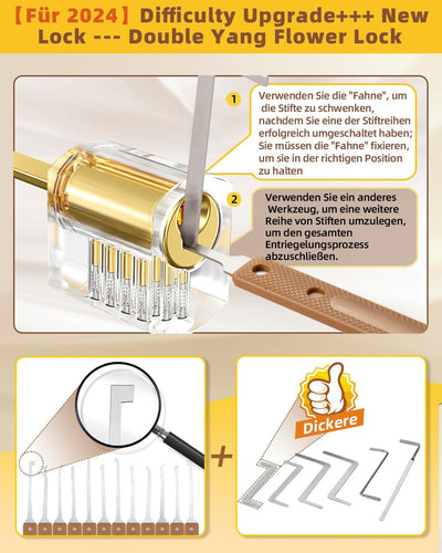 Eventronic 36+5 Stück Lockpicking Set, [2024 Neue Schwierigste Schlösser Hinzufügen] Dietrich Set mi