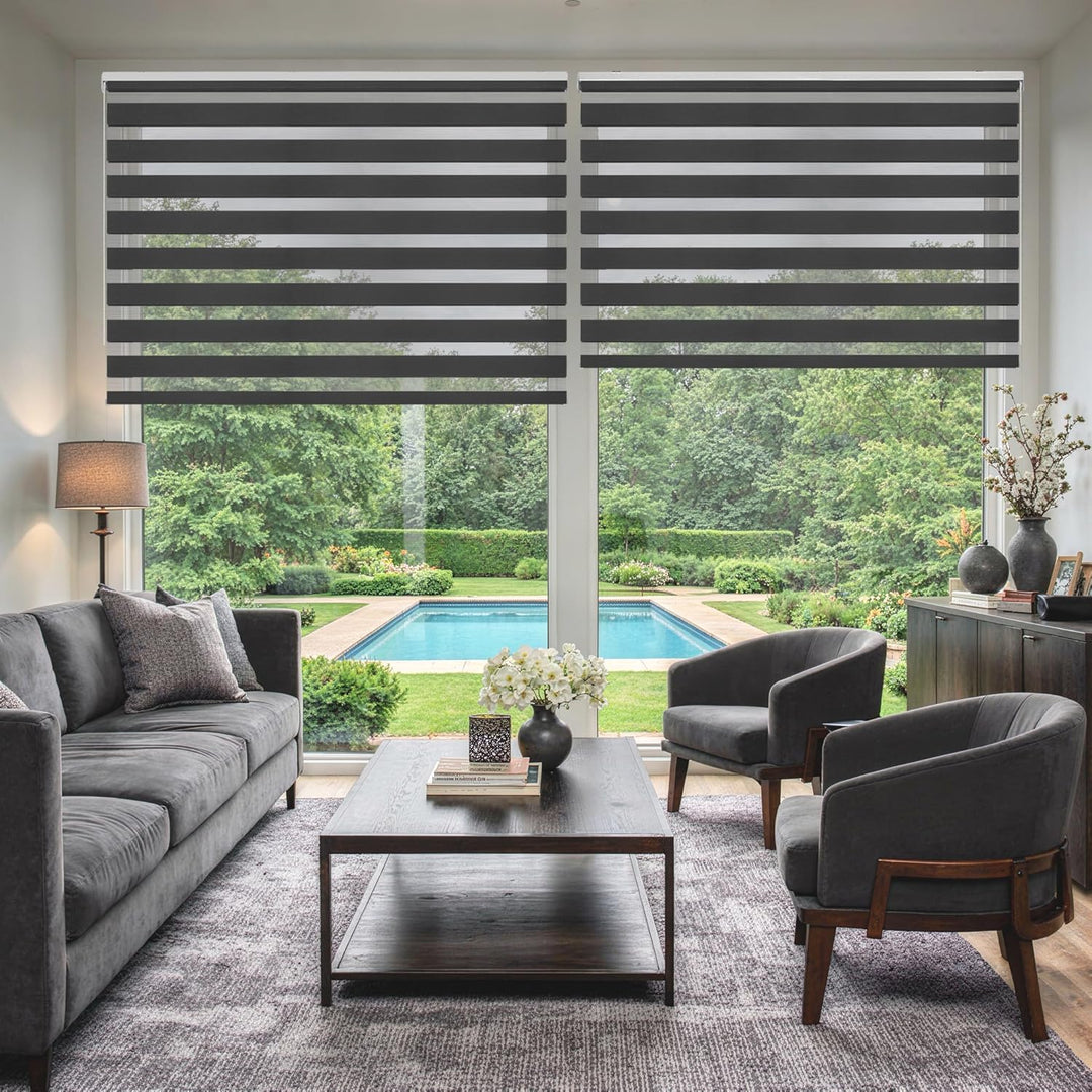 STORESDECO Doppelrollo, Duo Rollo für Fenster und Türen, Zebra Rollo Lichtdurchlässig und verdunkeln