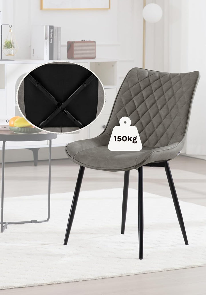 WOLTU Esszimmerstühle 4er Set, Küchenstühle, Wohnzimmerstühle, Polsterstühle mit Rückenlehne, für Es