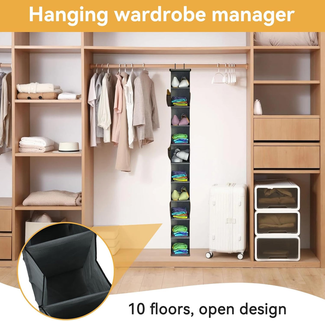 10 Schichten Hängender Schrank Organizer, Hängende Schrank Regale Schrank Hängende Regale Hängende R