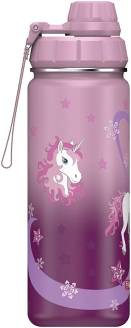 Step by Step Isolierte Edelstahl-Trinkflasche „Sweet Unicorn“, rosa, BPA-frei, für Schule, Kindergar