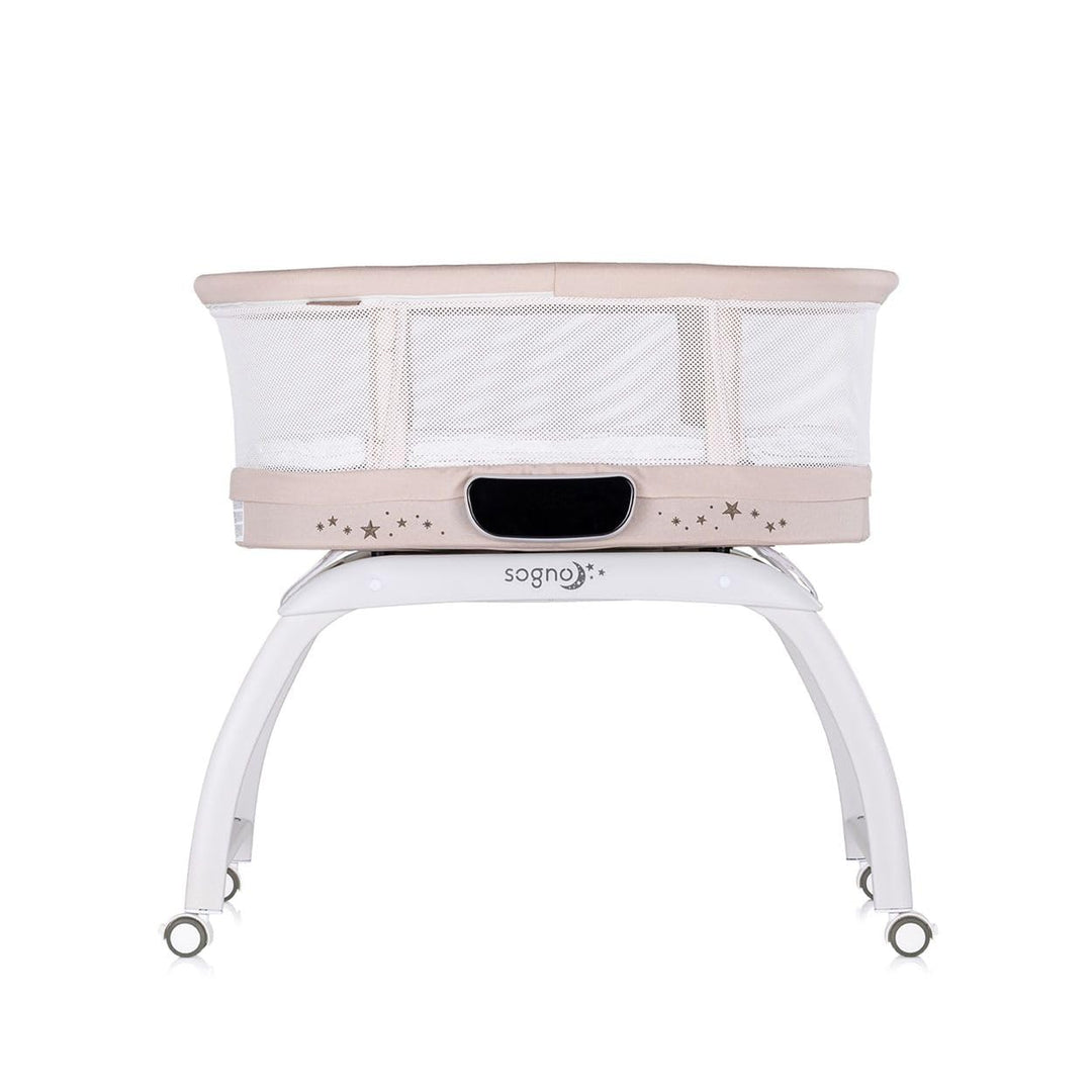 Chipolino Beistellbett Sogno 2 in 1 Spieltisch, Fernbedienung, eingebaute Waage, Farbe:beige, Beige