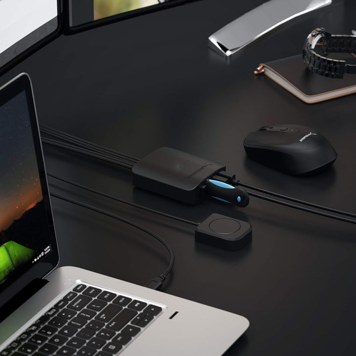 SABRENT USB Umschalter 4 PC auf 4 USB Geräte - USB-2.0-Sharing Switch mit LED-Anzeige & Ein-Klick-Um