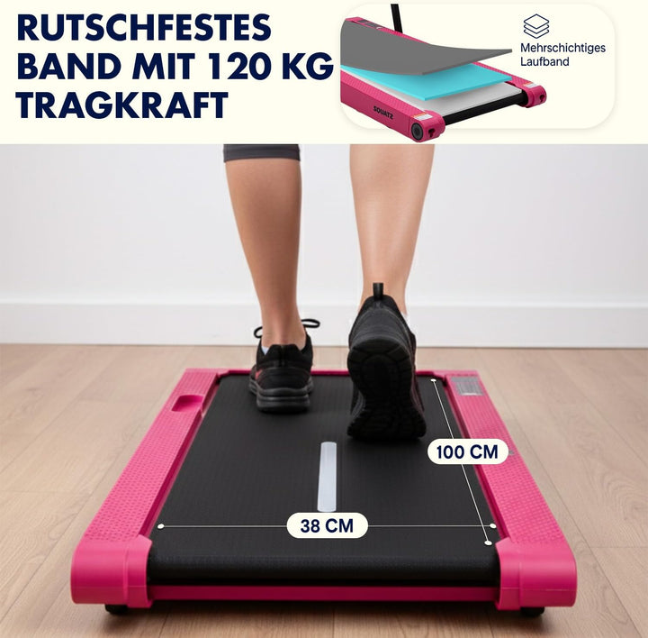 SQUATZ 2-in-1 Walking Pad Laufband, klappbar und platzsparend, ideal für Zuhause und Büro, unter Sch