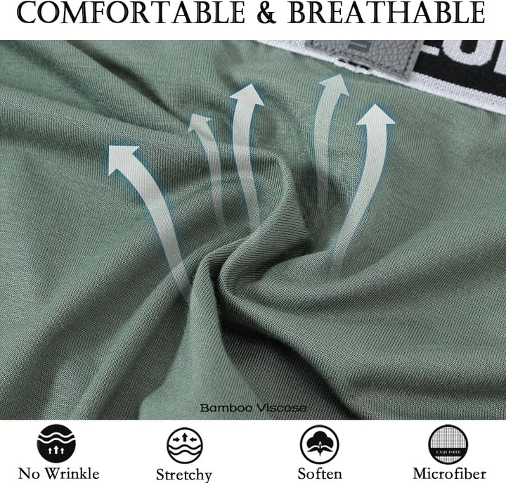 BIATWOWR Herren Dreiecks-Slips mit Extra Bequeme Beutel ohne Etikett und Breitem Bund M Grünbraun, M