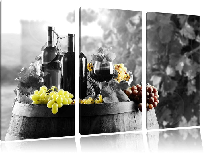 Pixxprint gemischte Auslese an Weintrauben als Leinwandbild | Grösse: 3 Teilig (120x80) | Wandbild|