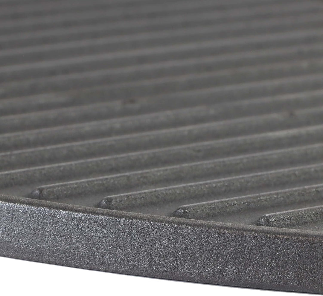 Wiltec 2x Gusseisen Grillplatte 49,8 x 24,3 x 1,5 cm, Gusseisenplatte für Grill mit guter Hitzespeic