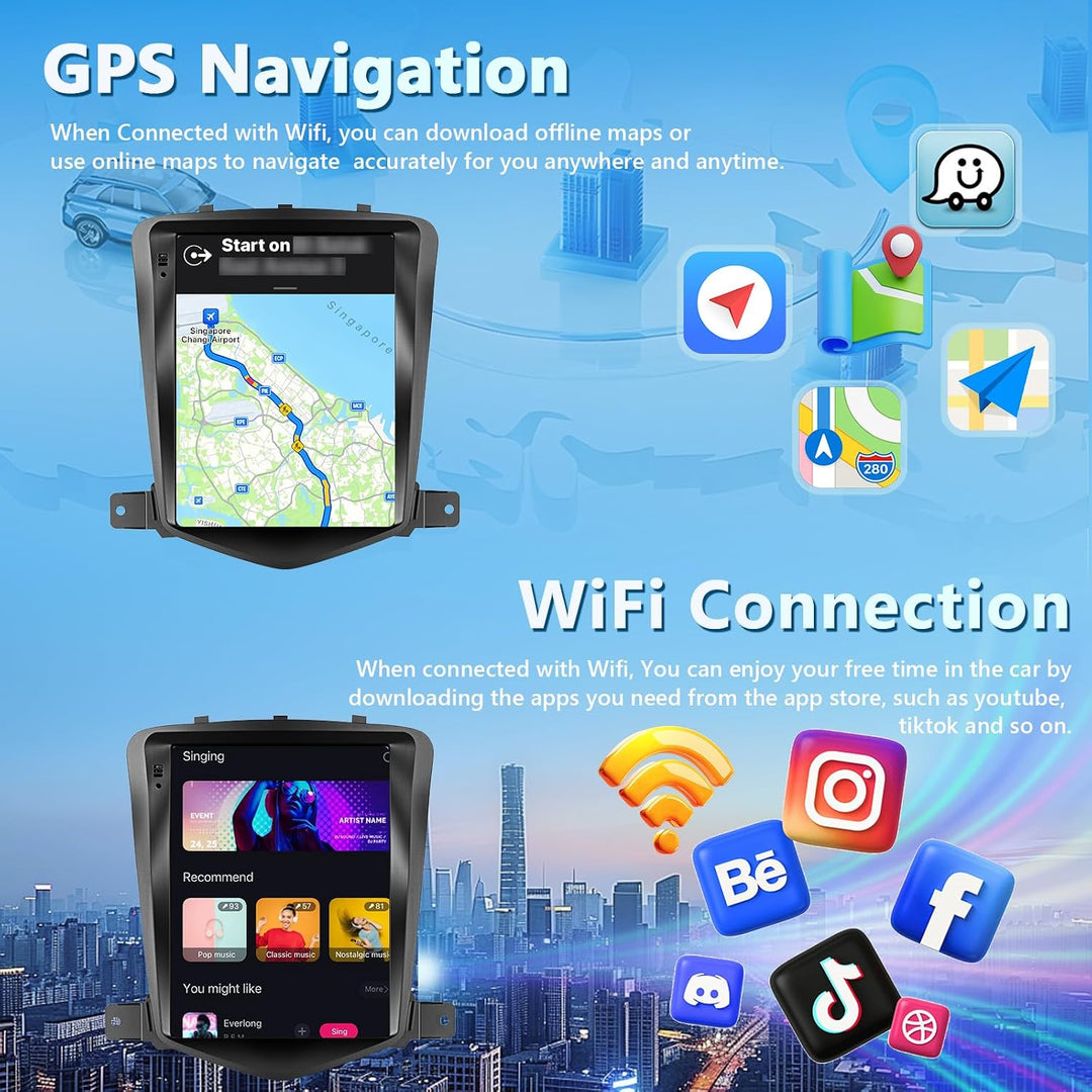 4GB+64GB Autoradio für Chevrolet Cruze J300 2009-2014 mit Carplay/Android Auto, 9,7 Zoll Bildschirm