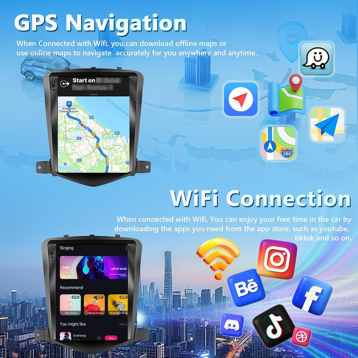 4GB+64GB Autoradio für Chevrolet Cruze J300 2009-2014 mit Carplay/Android Auto, 9,7 Zoll Bildschirm