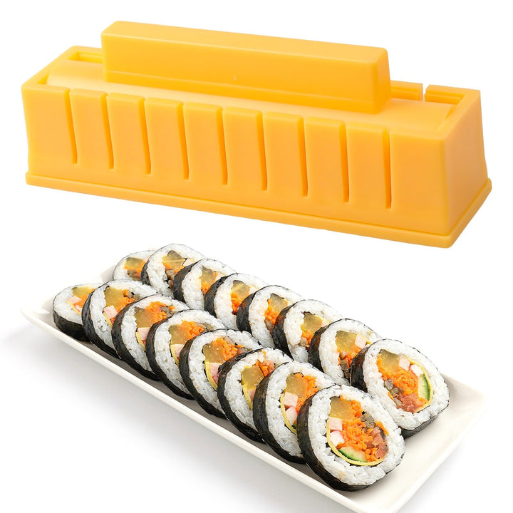 4 Stück Sushi Maker Set,Gelb DIY Sushi Form,Anfänger Sushimaker Set Zum Selber Machen,Einfache Versi