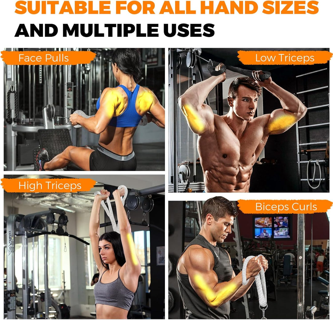 DASKING Tricep Seil, Weiches Trizepsseil Gym Attachment für Latziehen, Bizeps-Curls - Ergonomisches