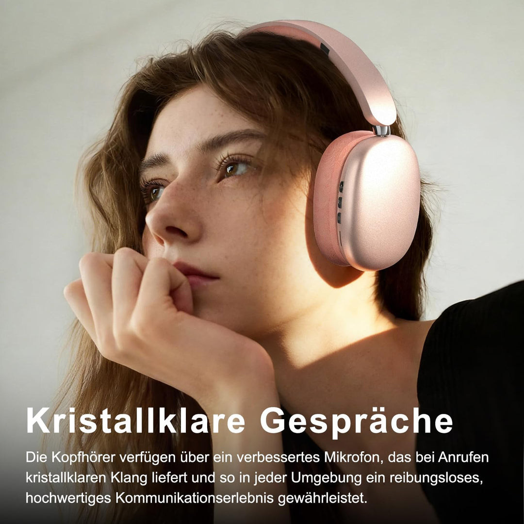 Bluetooth Over-Ear-Kopfhörer Kabellos, Hi-Fi Stereo mit Freisprechen, 30 Std Spielzeit, Sprachassist