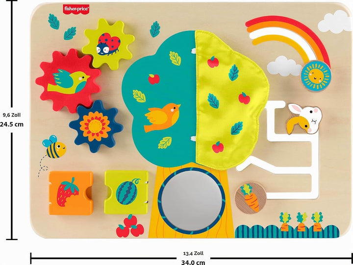 Fisher-Price Spielzeug für Babys, lustiges Spielbrett aus Holz, für Babys ab 6 Monaten