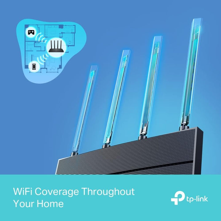 TP-Link Archer AX18 Wi-Fi 6 WLAN Router, Dualband AX1500, 4 Gigabit-Ports, WPA3, Kindersicherung, Ga