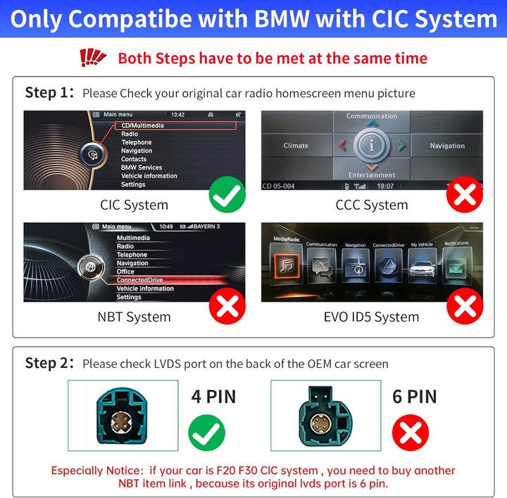 Road Top Wireless Carplay Retrofit Kit Decoder für BMW CIC System, Unterstützung Wireless Android Au