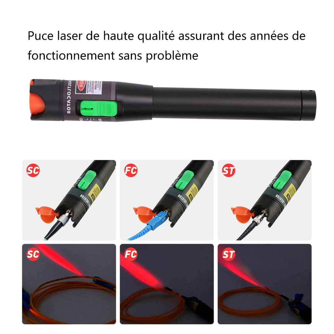 2 Stück Visual Fault Locator 30 km, Fiber-Optic-Kabel-Tester mit rotem Lichtstift, VFL mit 2,5 mm Un