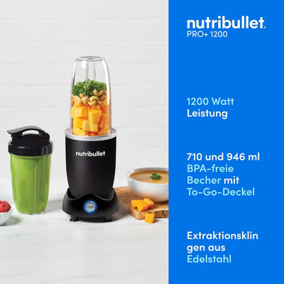 nutribullet Pro Pulse, Elektrischer, Smoothie Maker, Multifunktionaler Mixer und Blender, 1200 Watt