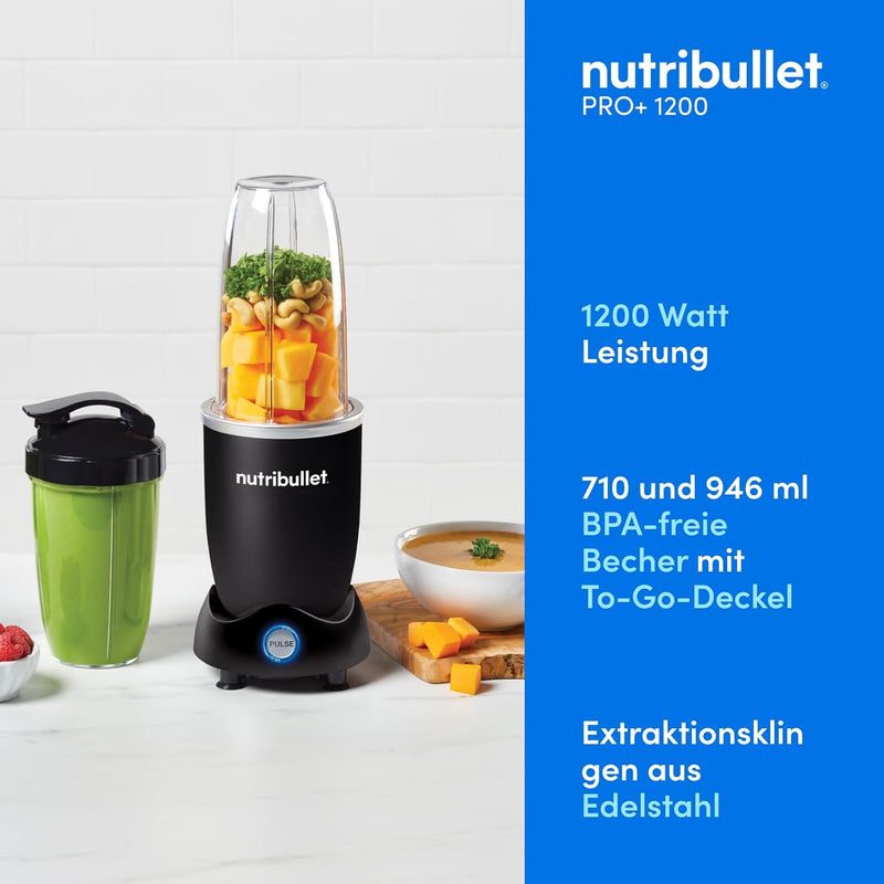 nutribullet Pro Pulse, Elektrischer, Smoothie Maker, Multifunktionaler Mixer und Blender, 1200 Watt
