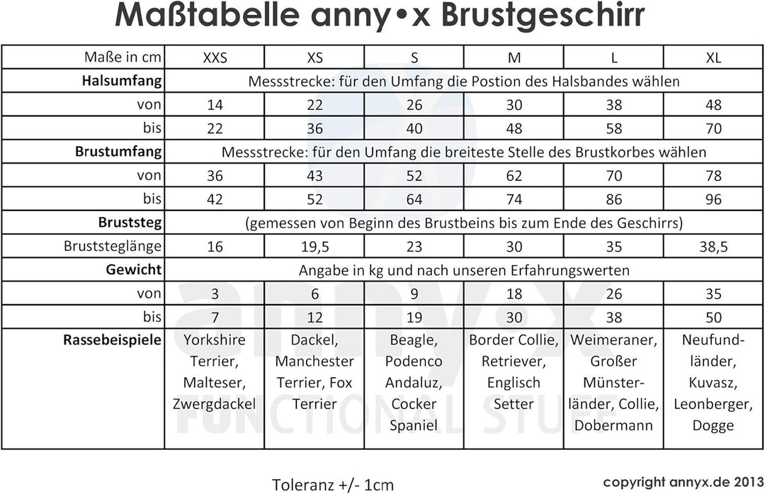 anny-x Brustgeschirr Fun schwarz blau - Gr. L