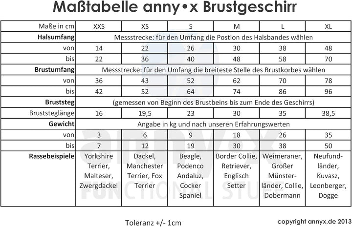 anny-x Brustgeschirr Fun schwarz blau - Gr. L