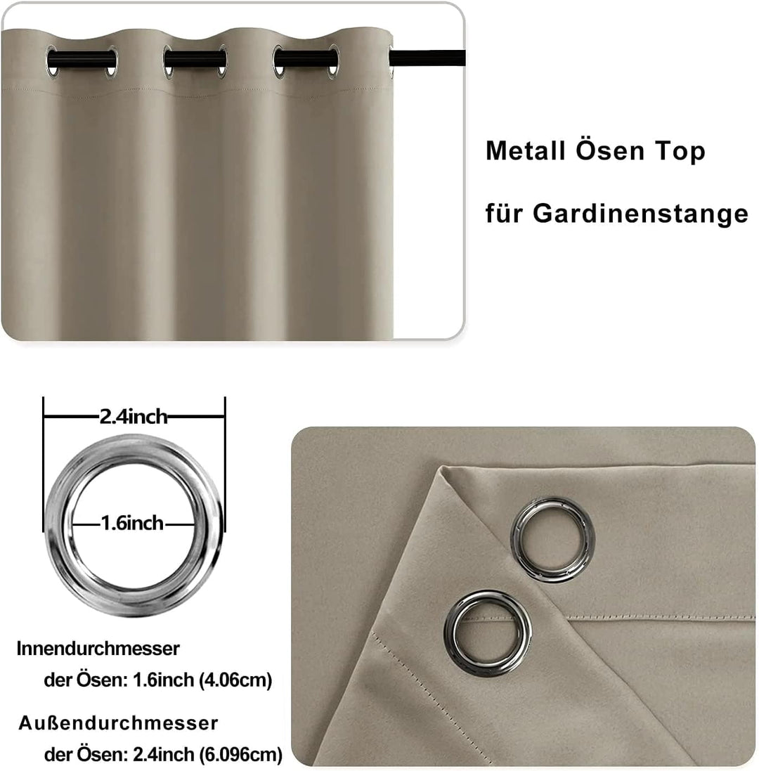 DWCN Vorhang Blickdicht Verdunkelungsgardinen mit Ösen 2 Stücke Thermogardine für Wohnzimmer,Schlafz