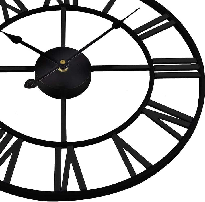 Timelike Atemberaubende, leise Skelett-Wanduhr für Innen- und Garten, römische Ziffern, offenes Ziff