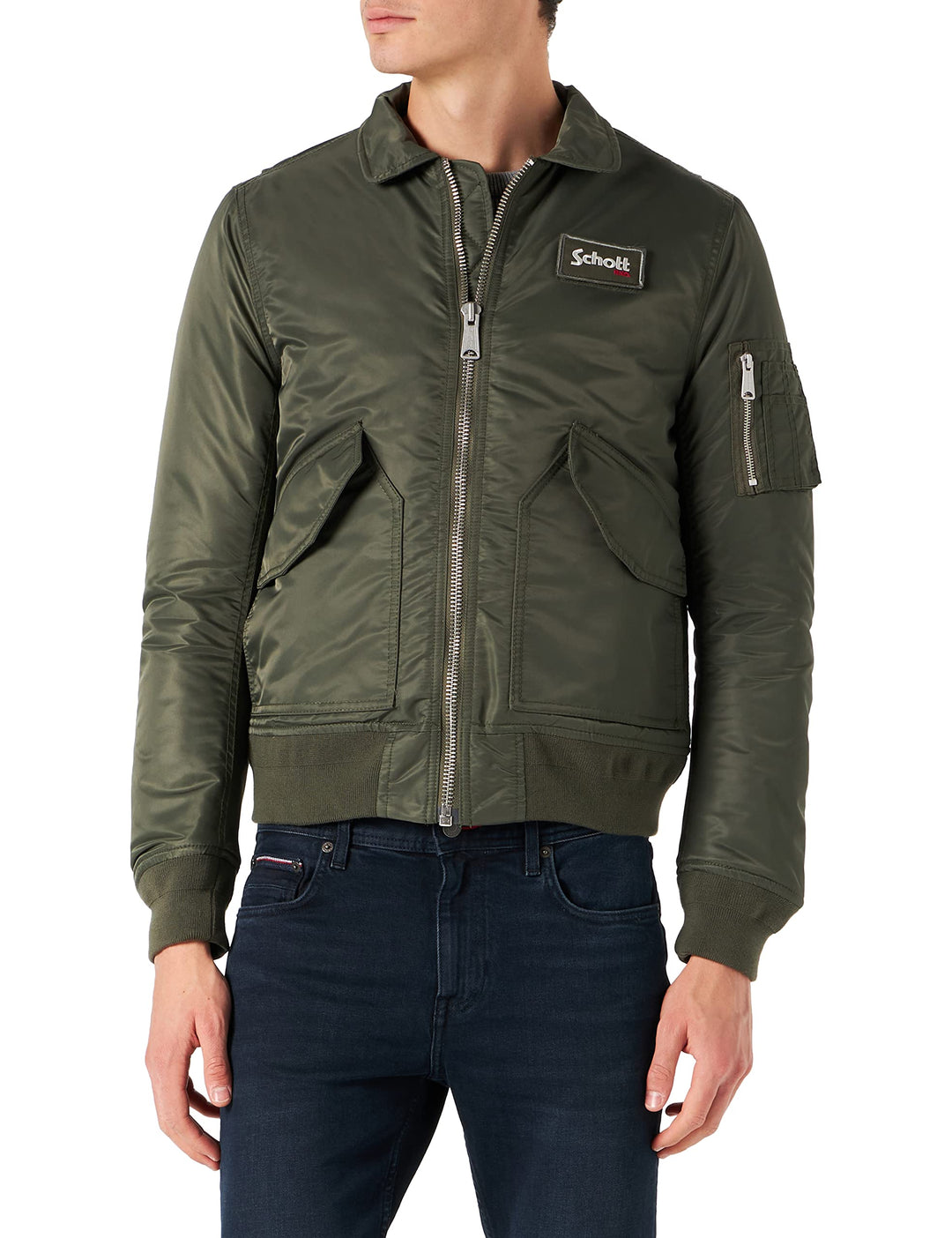 Schott NYC Unisex Bombers XS Sage Kaki, XS Sage Kaki