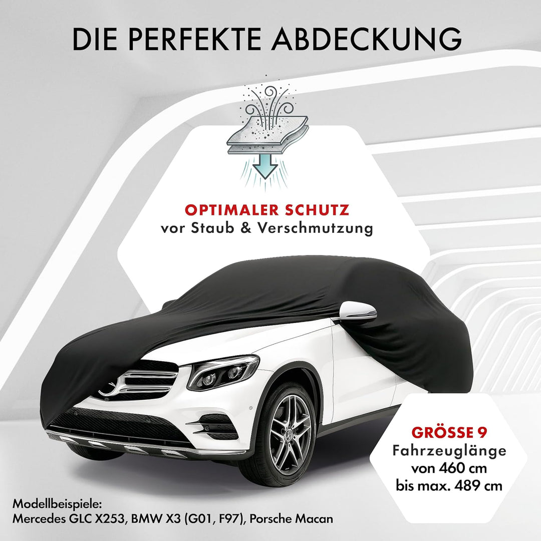 Walser Abdeckung Auto Indoor Stretch Basic, Autoabdeckung Winter, staubdichte Autogarage Abdeckung,