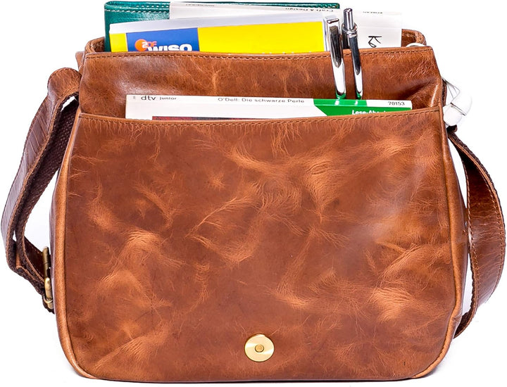 ALMADIH Premium Leder Damentasche Umhängetasche LOLA Ledertasche Handtasche Schultertasche Freizeitt