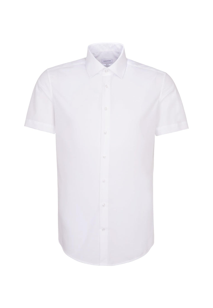Seidensticker Herren Men Slim Shortsleeve Cotton Businesshemd 36 Weiss(676521), 36 Weiß(676521)
