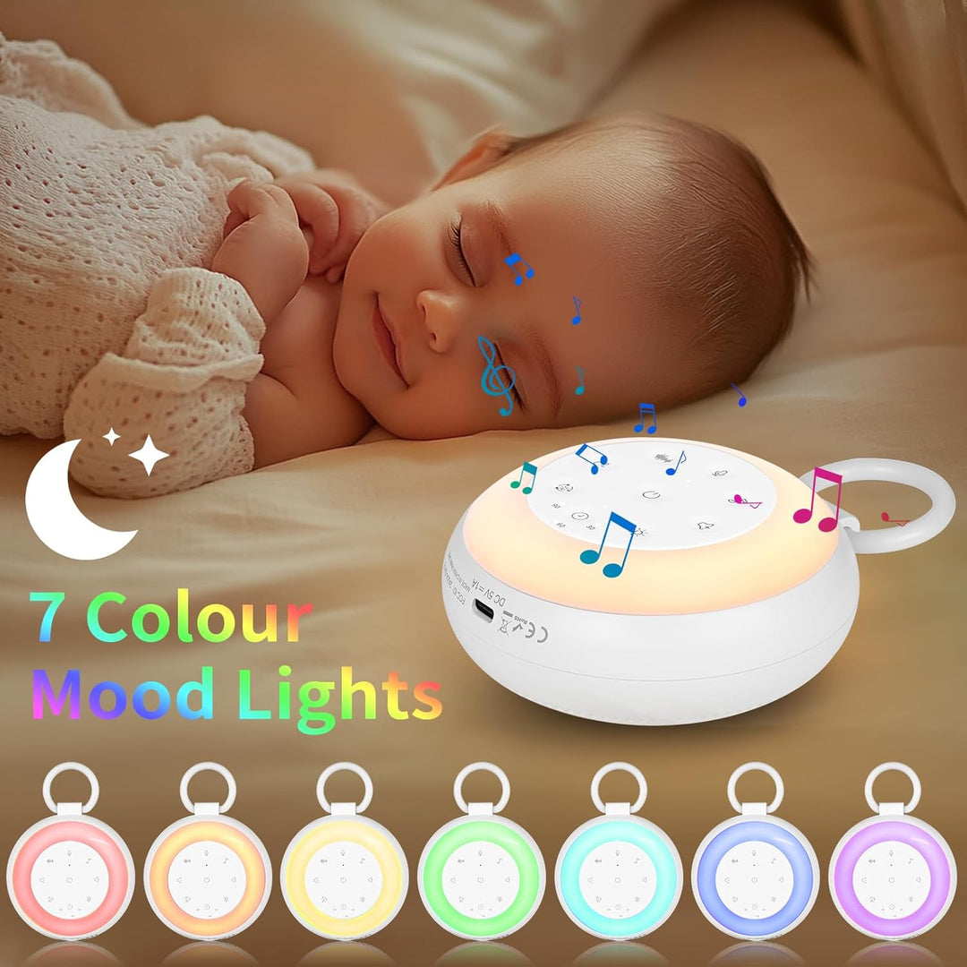 White Noise Machine Baby, GuKKK Tragbare Einschlafhilfe Babys mit Weissem Rauschen&Beruhigende Kläng