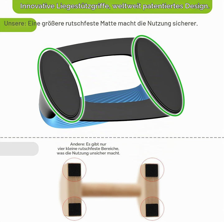 Kipika Liegestützgriffe für Zuhause – Push-Up Bars mit Anti-Rutsch-Unterseite,Soft Handles,Set of 2