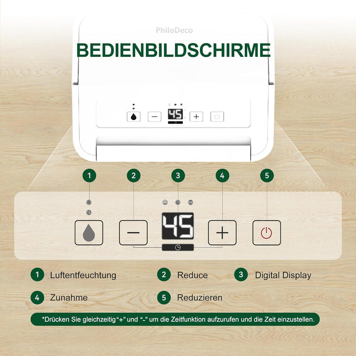 Luftentfeuchter Elektrisch,10L/Tag Hochleistungs Entfeuchter,Raumentfeuchter mit Wäschetrocknung, Ab