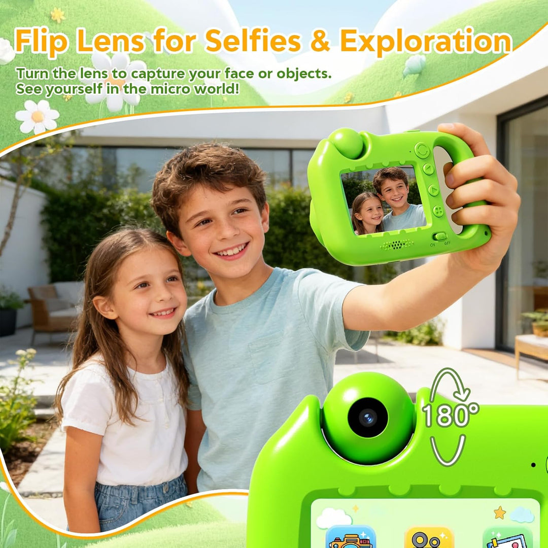 Mikroskop für Kinder, 1000X 4K Tragbares Digitales Mikroskop mit 2,4″ IPS-Display & 8 LED, Lernspiel