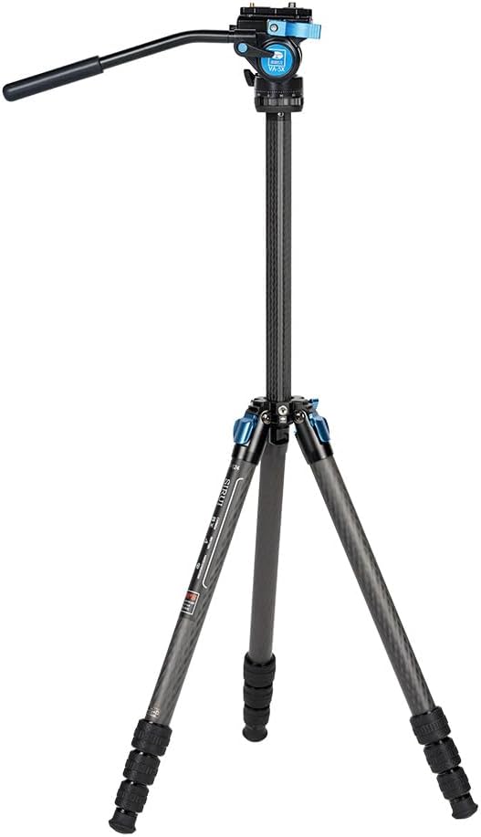 SIRUI ST-124+VA-5 Wasserdichtes Carbonfaser-Stativ mit Panorama-Fluid-Videokopf, dreieckige Mittelsä