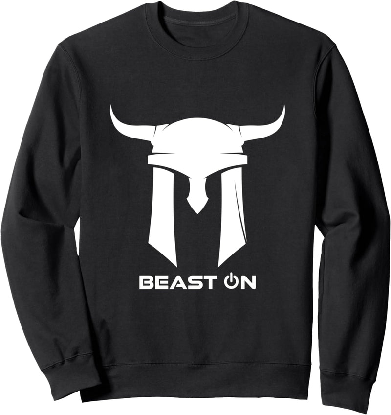 Wikinger Helm | Beast ON | GYM Motivation Fitness Sprüche Sweatshirt