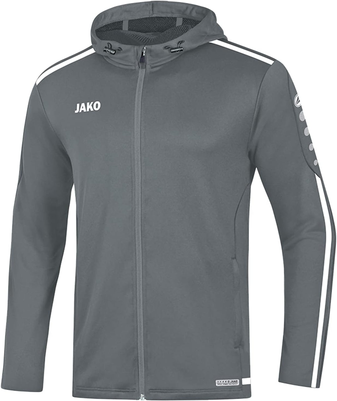JAKO Herren Kapuzenjacke Striker 2.0, weiss/marine, XXL, 6819 M steingrau/weiss, M steingrau/weiss
