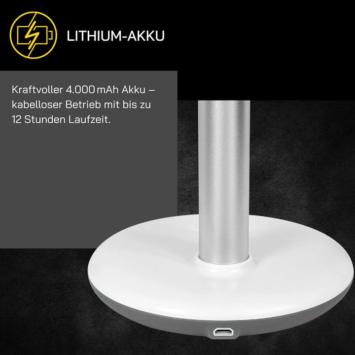 Gutfels Akku-Tisch-Ventilator VENTI 3010 R | Lithium Ionen Akku 4.000 mAh | Touchbedienung | 4 Gesch