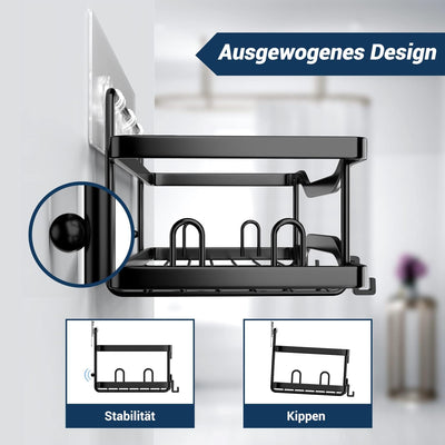 FINIBO Duschablage Ohne Bohren, 2 Stück Selbstklebend Badregal Badezimmer Organizer, Duschregal Edel