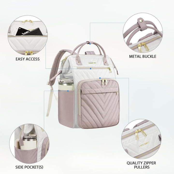 VANKEAN Laptop-Rucksack für Damen – Herren, Computer-Arbeitstasche, grosse Kapazität, wasserdicht, 3