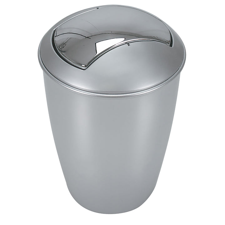 Spirella Kosmetikeimer Atlanta mit Schwingdeckel 5 Liter (ØxH): 20 x 30 cm Silber, Silber