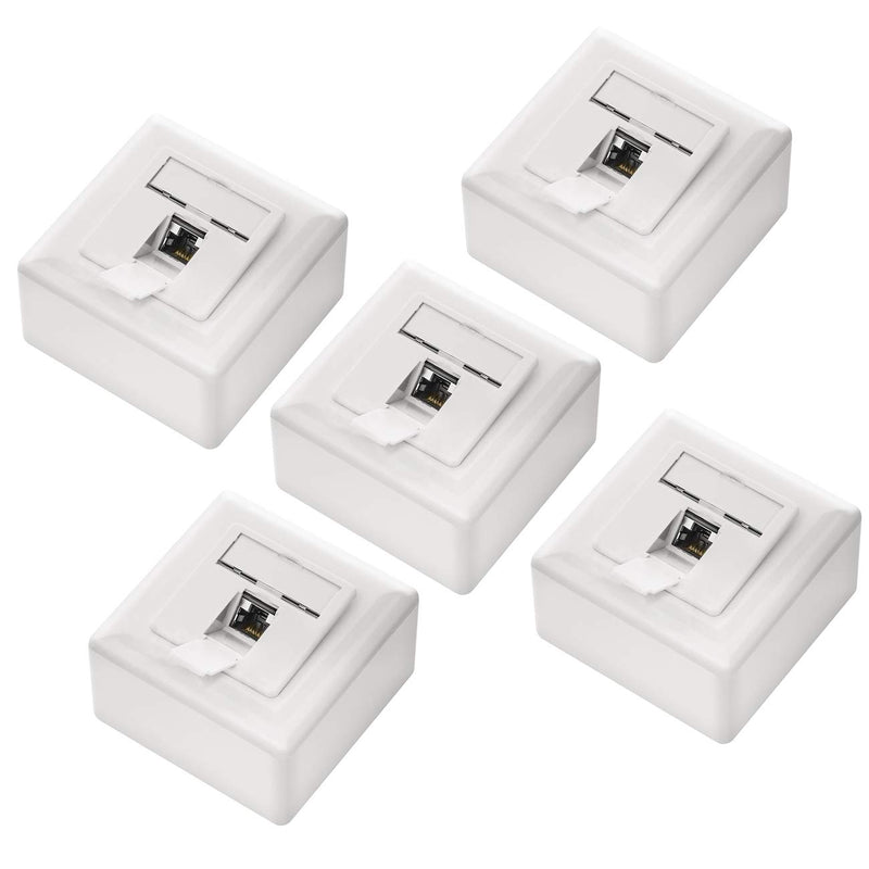 deleyCON 5x CAT6a Universal Netzwerkdose - 1x RJ45 Port - Geschirmt - Aufputz oder Unterputz - 10 Gi