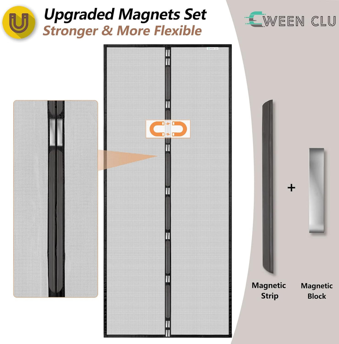 Fliegengitter Tür 85x200 cm, Magnet Fliegengitter Balkontür Ohne Bohren, Geeignet für Balkontüren, F