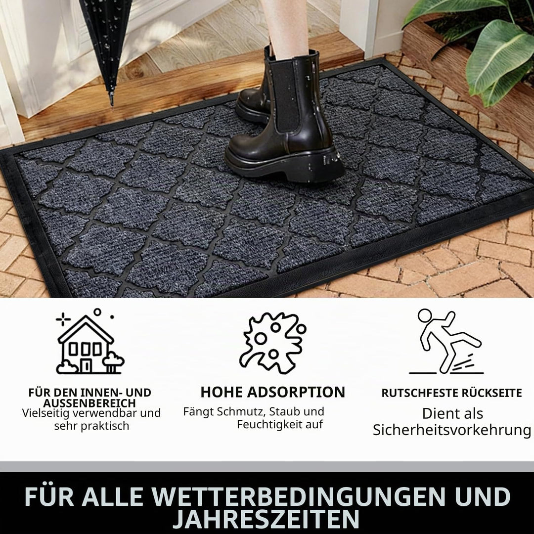 Qingbei Rina Grosse Fussmatten für den Aussenbereich, strapazierfähig, 60 x 90 cm, Vordertürmatte, A