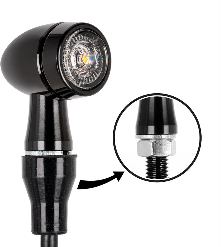 Simda Pro Led Motorrad Blinker mit Bremslicht Universal 3 in 1 Schwarz Quad ATV Super Optik und Schö