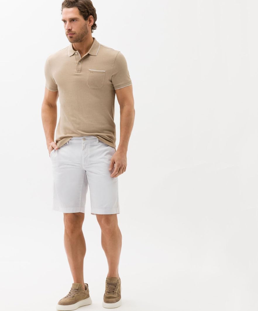 Brax Herren Style Paddy Two Tone Piqué Poloshirt in Sportiver Optik Polohemd, M Sesame