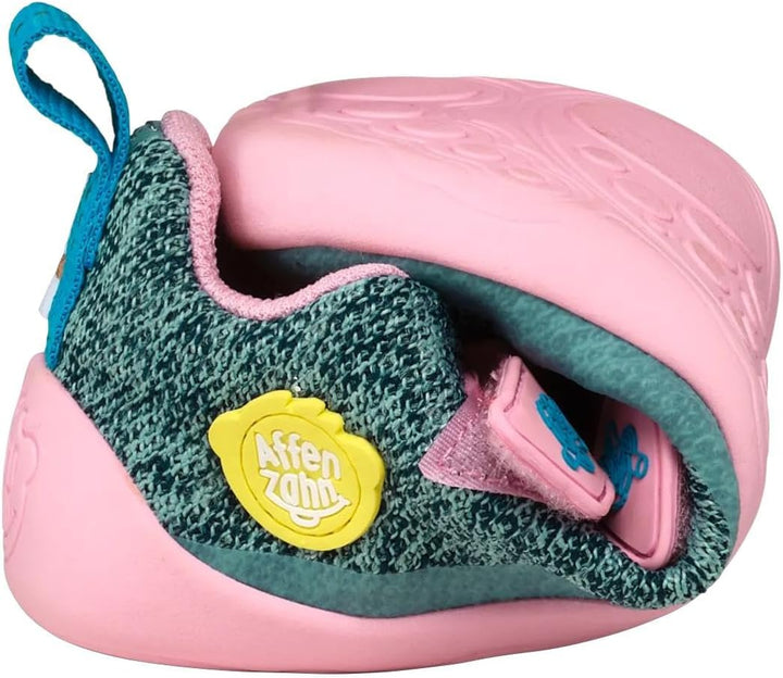 Affenzahn Halbschuh Knit Happy mit Klettverschluss, Vegan, rutschfest, Flexibel, Reflektierend, beso